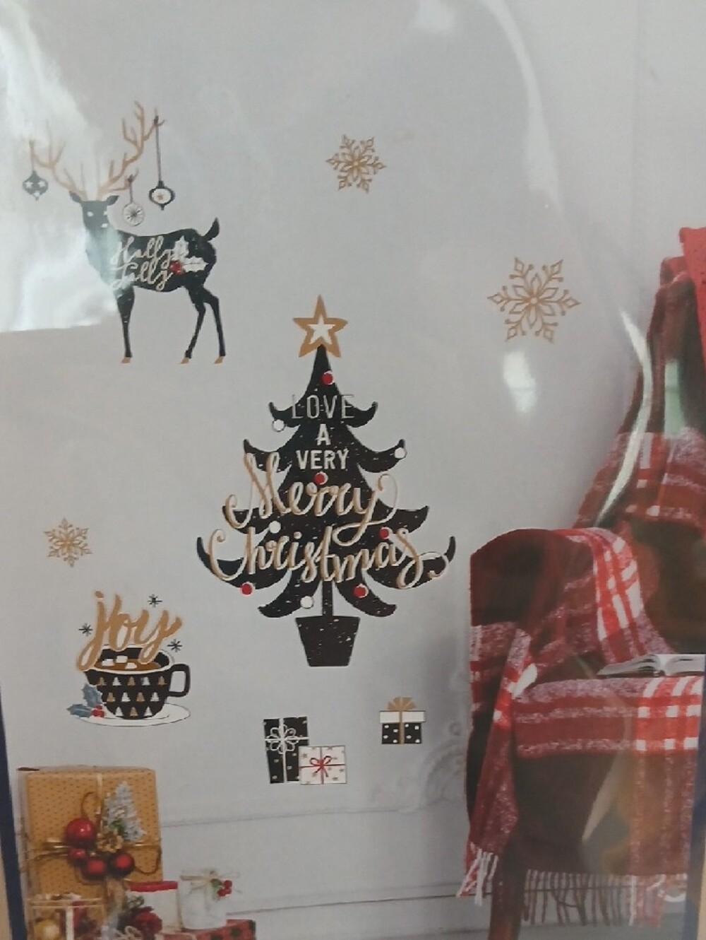 Holiday Stickers - Black & Gold Christmas Tree and Reindeer - Picture 5 of 5